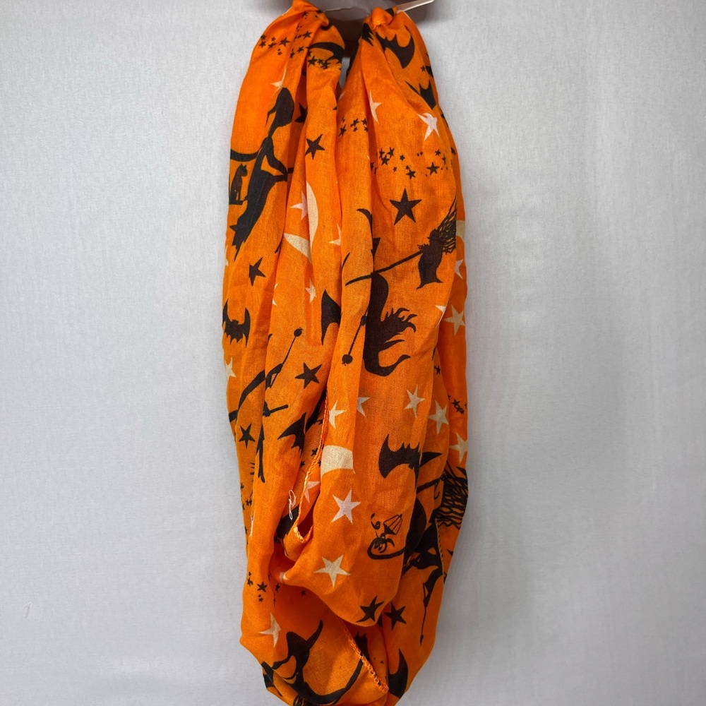 Festive Orange Halloween Scarf - Picture 2 of 3